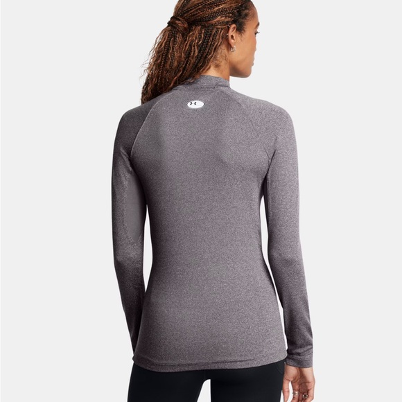 Under Armor ColdGear Authentics Mock Neck Size Small Green & Black Top/Baselayer - Picture 11 of 12